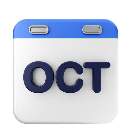 Calendário de outubro  3D Icon