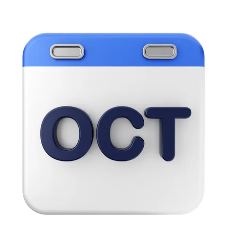 Calendário de outubro  3D Icon