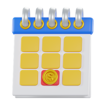 Calendario de pago  3D Icon