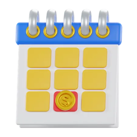 Calendario de pago  3D Icon