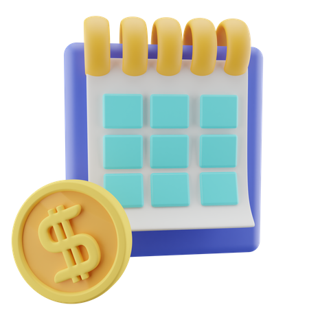 Calendario de pago  3D Icon