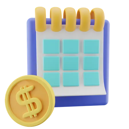 Calendario de pago  3D Icon