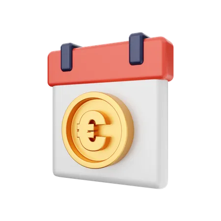 Calendario de pagos en euros  3D Illustration