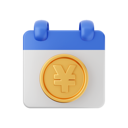 Calendario de pagos en yenes  3D Icon