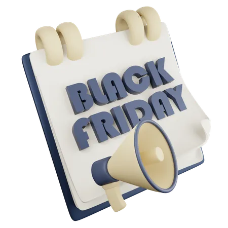 Calendário de promoções da Black Friday  3D Icon