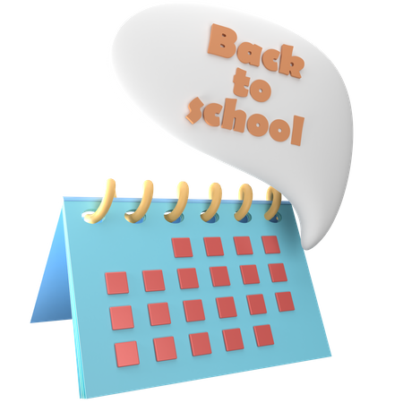 Calendario de regreso a clases  3D Icon