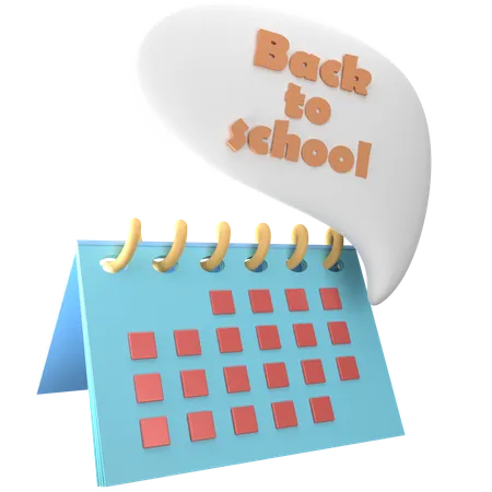 Calendario de regreso a clases  3D Icon