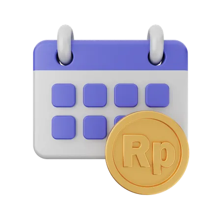 Calendario de rupias  3D Icon