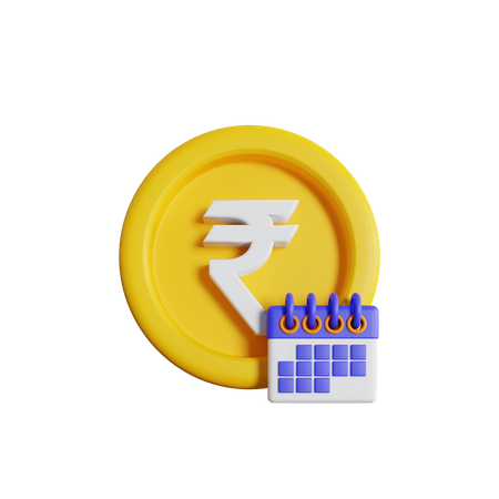 Calendario de rupias  3D Icon