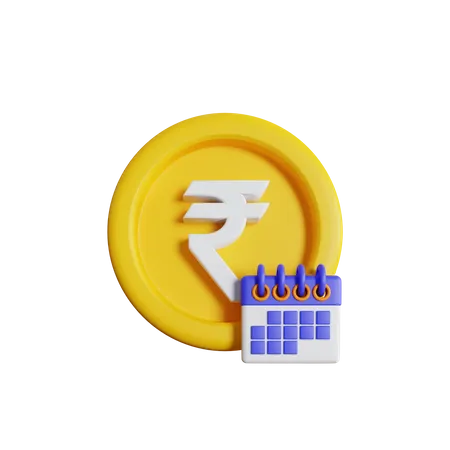 Calendario de rupias  3D Icon