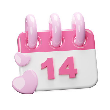 Calendario de san valentin  3D Icon