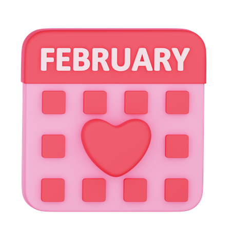 Calendario de san valentin  3D Icon