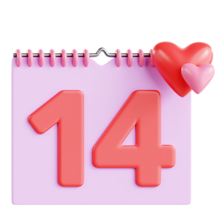 Calendario de san valentin  3D Icon