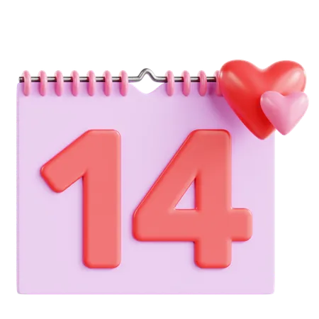 Calendario de san valentin  3D Icon