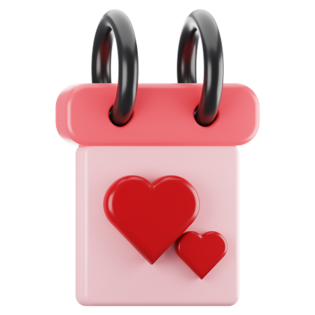 Calendario de san valentin  3D Icon