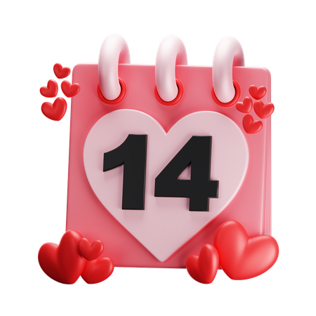 Calendario de san valentin  3D Icon