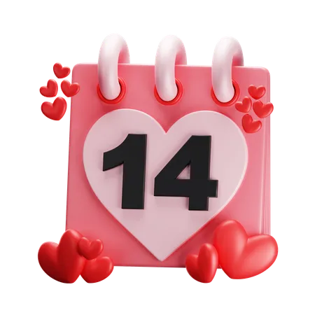 Calendario de san valentin  3D Icon