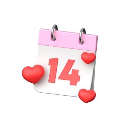 Calendario de san valentin  3D Icon