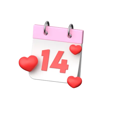 Calendario de san valentin  3D Icon