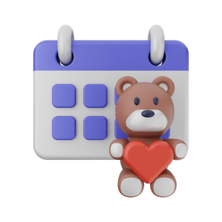 Calendario de san valentin  3D Icon