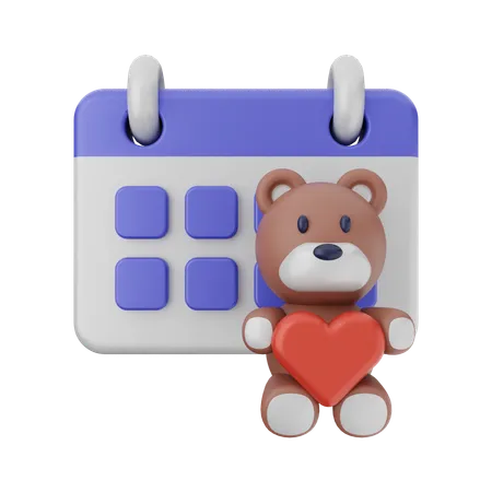 Calendario de san valentin  3D Icon