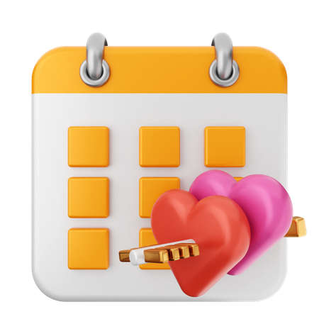 Calendario de san valentin  3D Icon