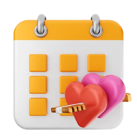 Calendario de san valentin  3D Icon