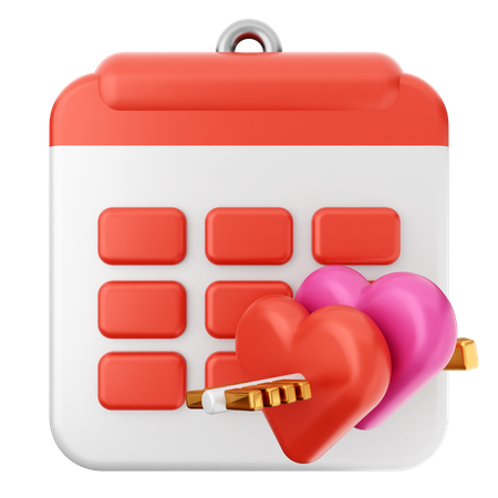 Calendario de san valentin  3D Icon