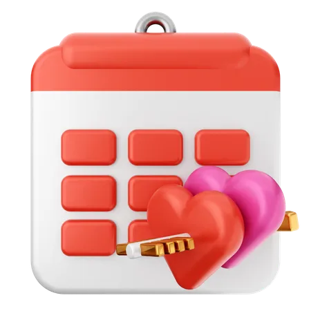 Calendario de san valentin  3D Icon