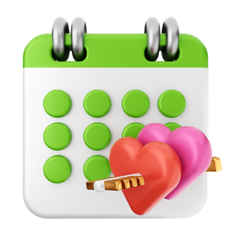 Calendario de san valentin  3D Icon