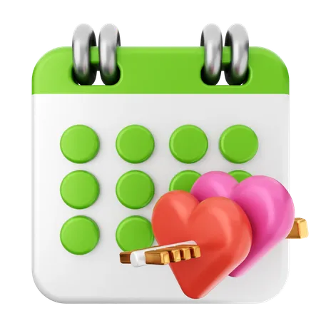 Calendario de san valentin  3D Icon