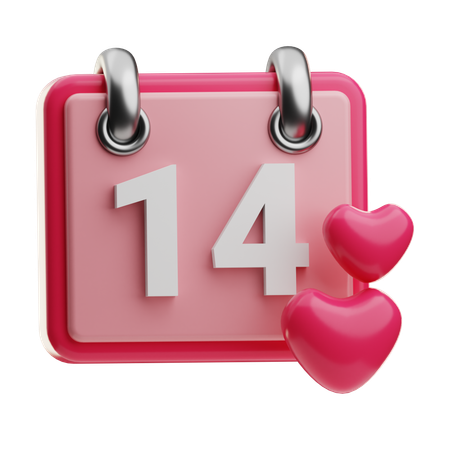 Calendario de san valentin  3D Icon