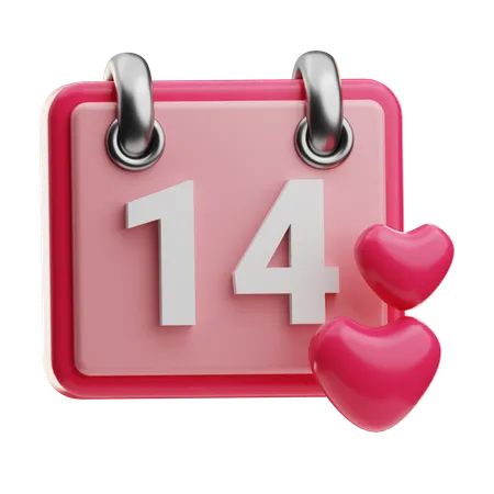 Calendario de san valentin  3D Icon