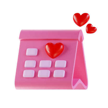 Calendario de san valentin  3D Icon