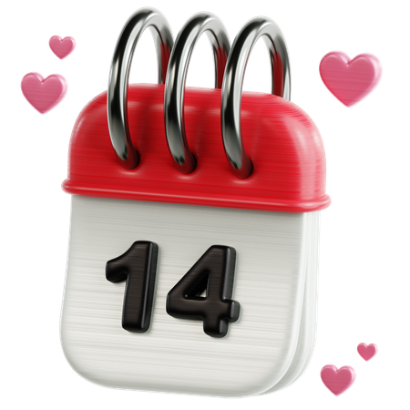 Calendario de san valentin  3D Icon