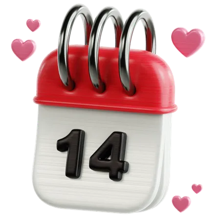 Calendario de san valentin  3D Icon