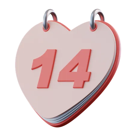 Calendario de san valentin  3D Icon