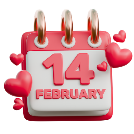 Calendario de san valentin  3D Icon