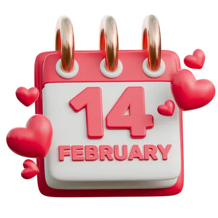 Calendario de san valentin  3D Icon