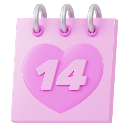 Calendario de san valentin  3D Icon