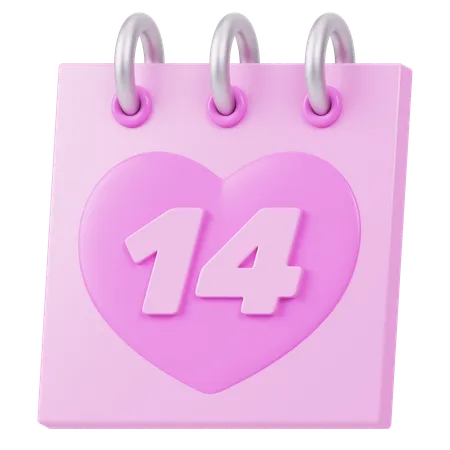 Calendario de san valentin  3D Icon