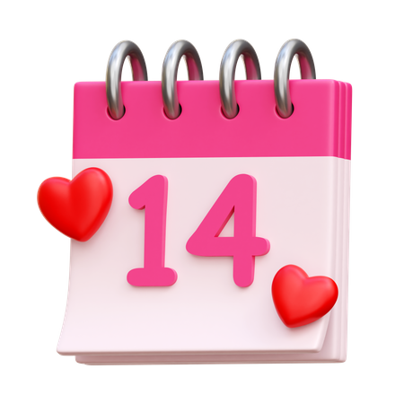 Calendario de san valentin  3D Icon