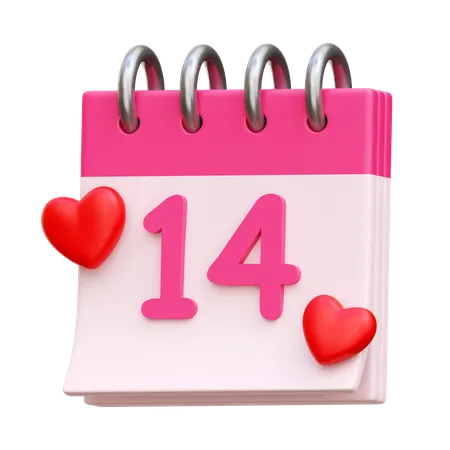 Calendario de san valentin  3D Icon