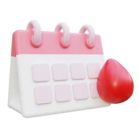 Calendario de seguimiento del ciclo menstrual  3D Icon