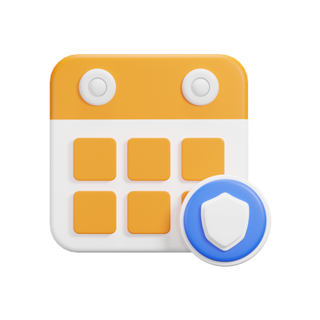 Calendario de seguridad  3D Icon