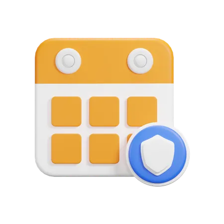 Calendario de seguridad  3D Icon