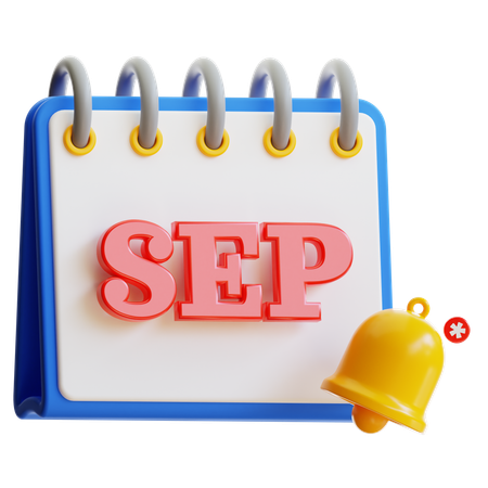 Calendario Septiembre  3D Icon