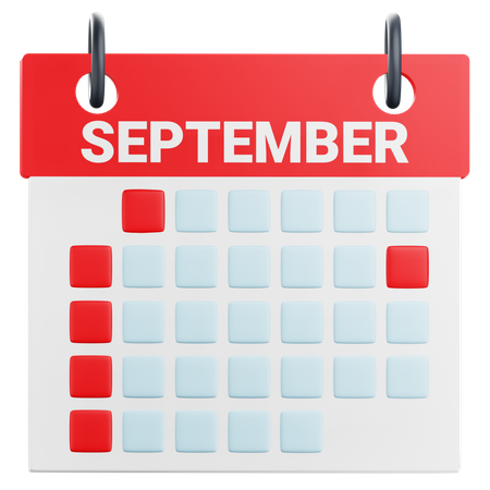 Calendário de setembro  3D Icon