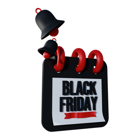 Calendário de sexta-feira negra  3D Icon