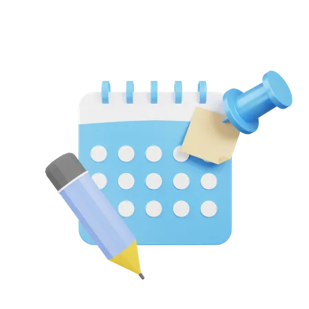 Calendario de tareas  3D Illustration